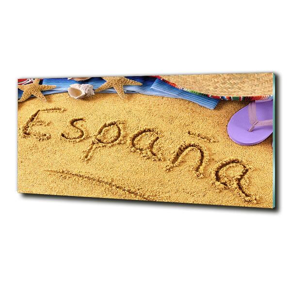 Glasbild Spanien-Inschrift