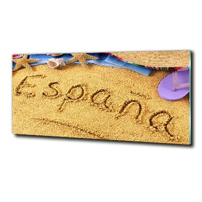 Glasbild Spanien-Inschrift