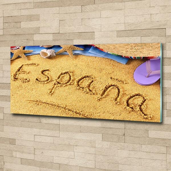 Glasbild Spanien-Inschrift