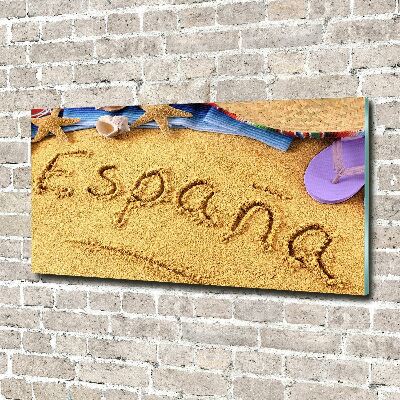 Glasbild Spanien-Inschrift