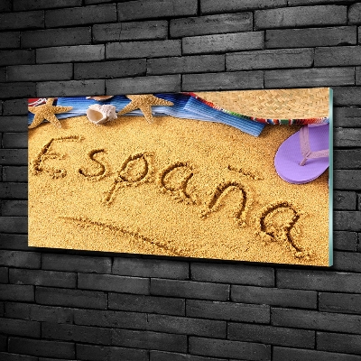 Glasbild Spanien-Inschrift
