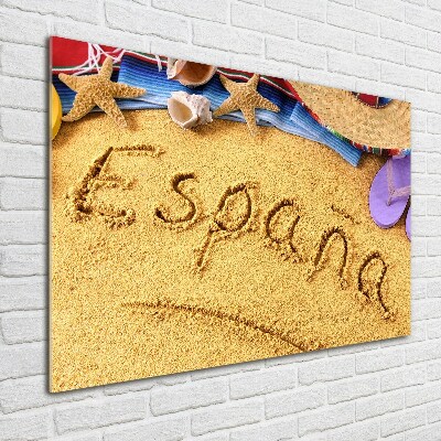 Glasbild Spanien-Inschrift