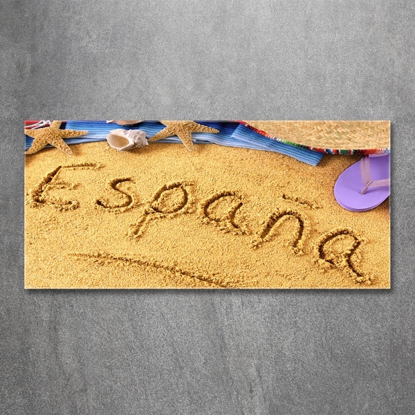 Glasbild Spanien-Inschrift
