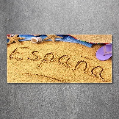 Glasbild Spanien-Inschrift