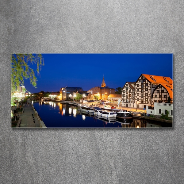 Bild auf glas Bydgoszcz bei Nacht
