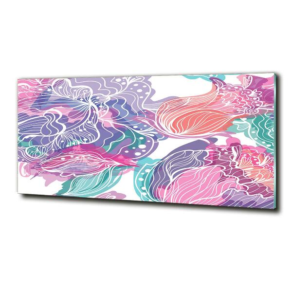 Glasbild Zauberblumen