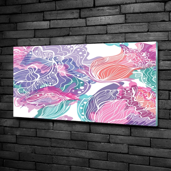 Glasbild Zauberblumen