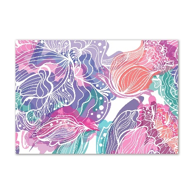 Glasbild Zauberblumen