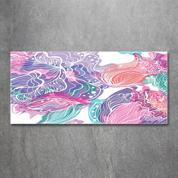 Glasbild Zauberblumen