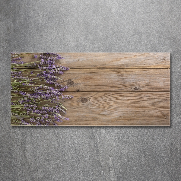 Foto glasbild Lavendel auf Holz