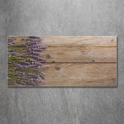 Foto glasbild Lavendel auf Holz