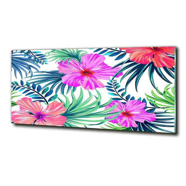 Foto glasbild Hawaiianische Blumen