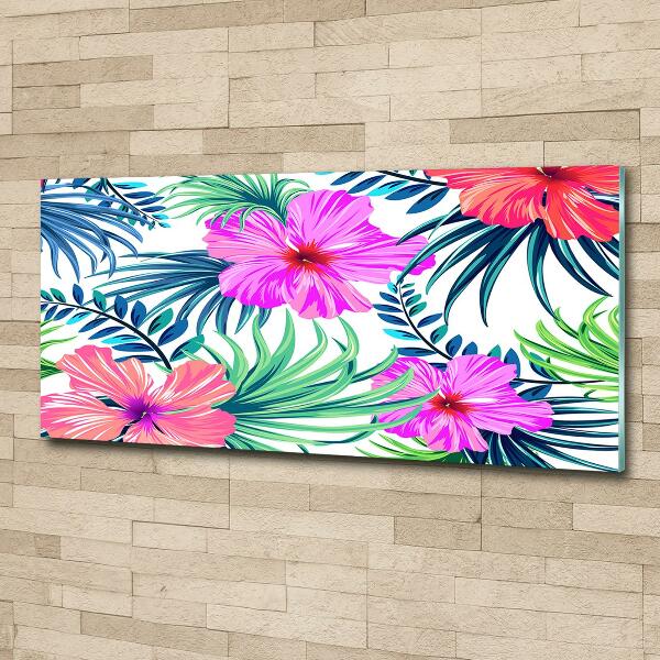 Foto glasbild Hawaiianische Blumen