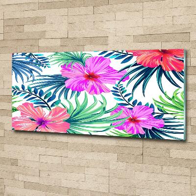 Foto glasbild Hawaiianische Blumen