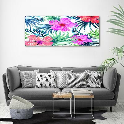 Foto glasbild Hawaiianische Blumen