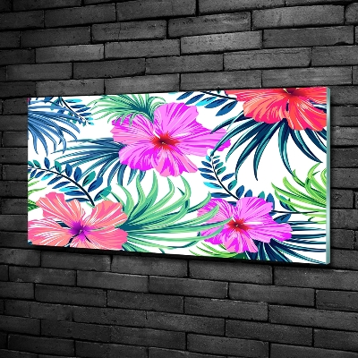 Foto glasbild Hawaiianische Blumen