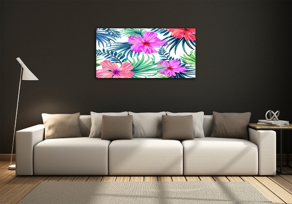 Foto glasbild Hawaiianische Blumen
