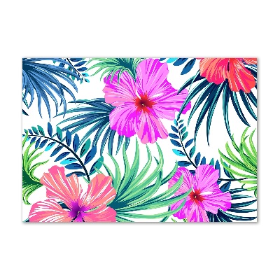 Foto glasbild Hawaiianische Blumen