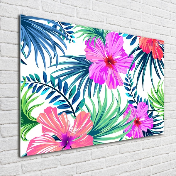 Foto glasbild Hawaiianische Blumen
