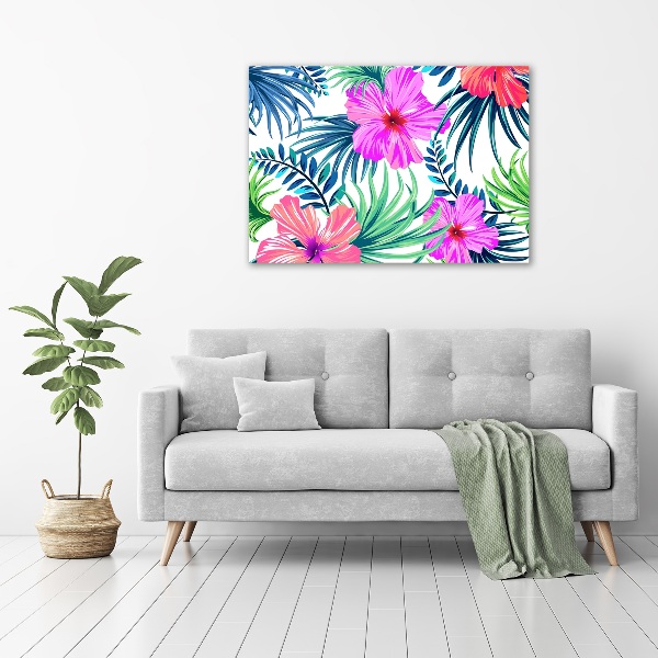 Foto glasbild Hawaiianische Blumen