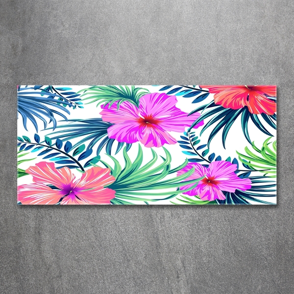 Foto glasbild Hawaiianische Blumen