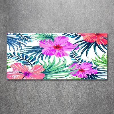 Foto glasbild Hawaiianische Blumen