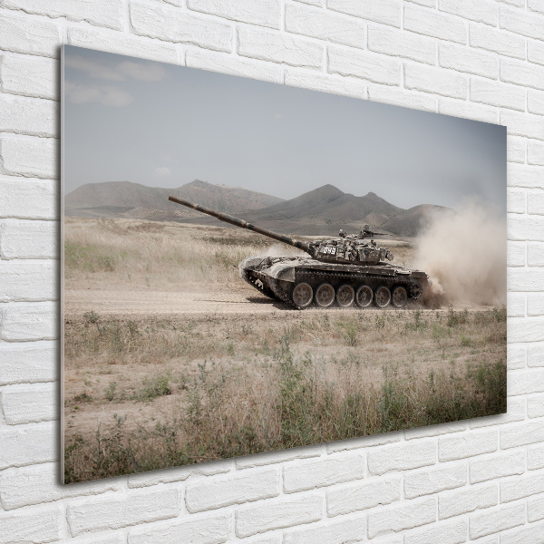 Foto glasbild Panzer in der Wüste