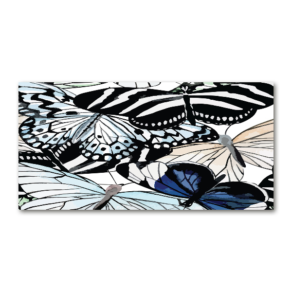 Bild auf glas Schmetterlinge und Blumen