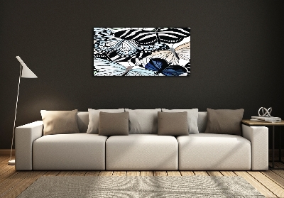 Bild auf glas Schmetterlinge und Blumen