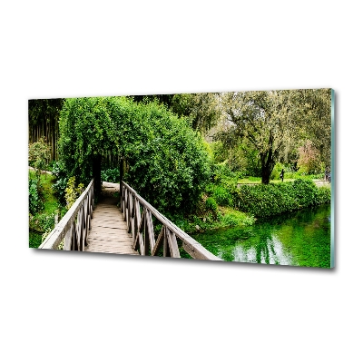 Glasbild Brücke über den Fluss