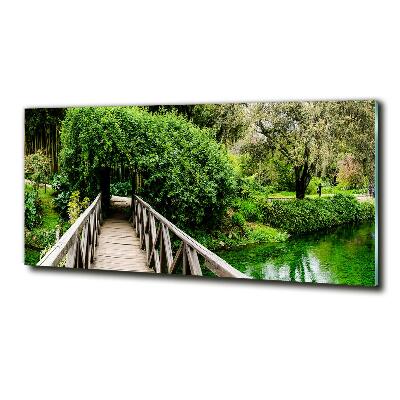 Glasbild Brücke über den Fluss