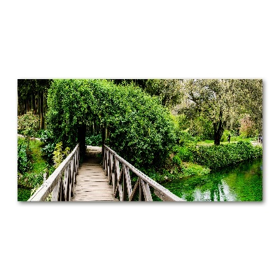 Glasbild Brücke über den Fluss