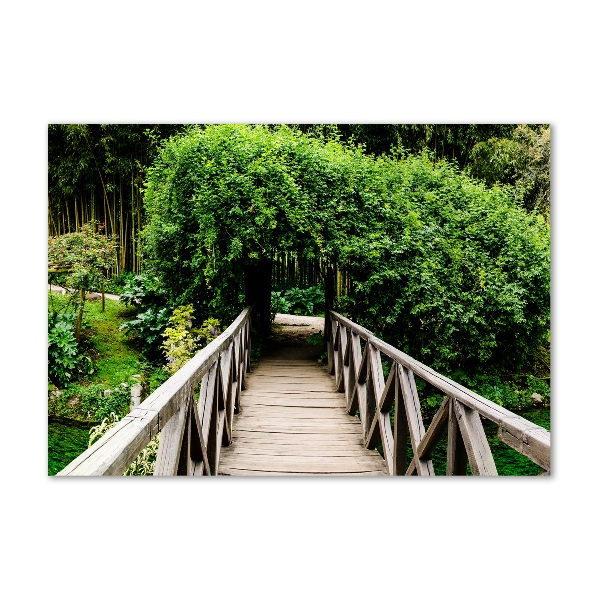 Glasbild Brücke über den Fluss