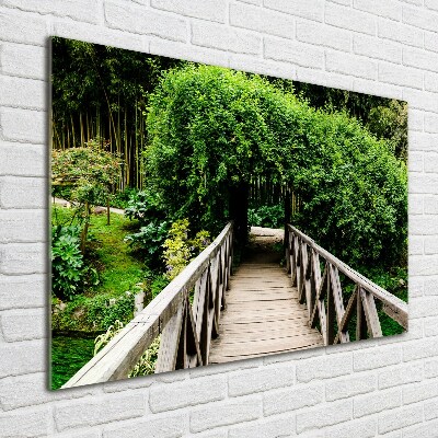 Glasbild Brücke über den Fluss