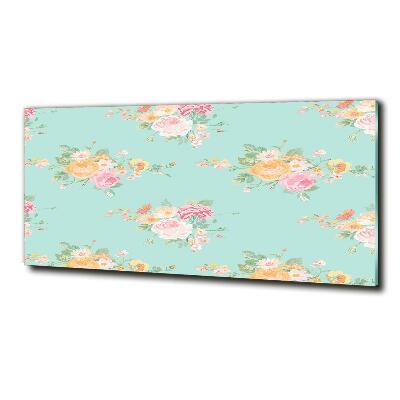 Glasbild Blumenmuster