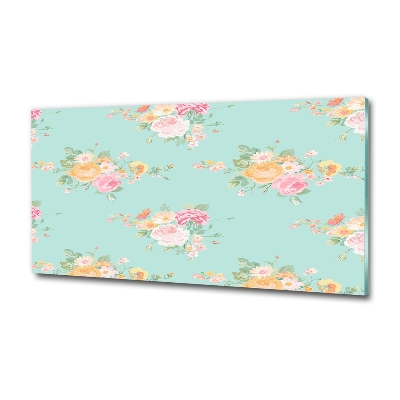 Glasbild Blumenmuster