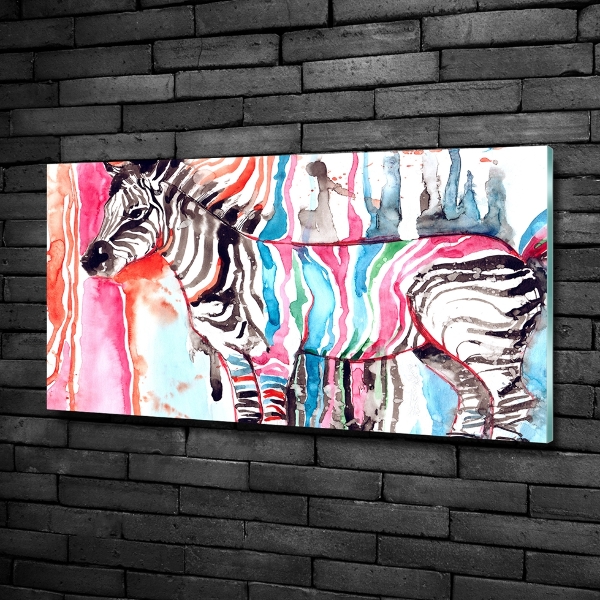 Bild auf glas Buntes Zebra