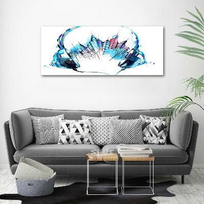 Foto glasbild Geräusche der Stadt