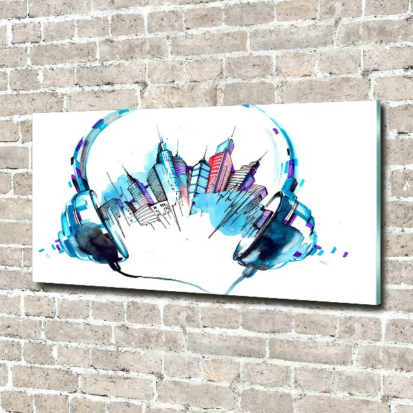 Foto glasbild Geräusche der Stadt