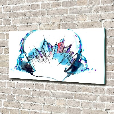 Foto glasbild Geräusche der Stadt