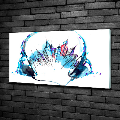 Foto glasbild Geräusche der Stadt