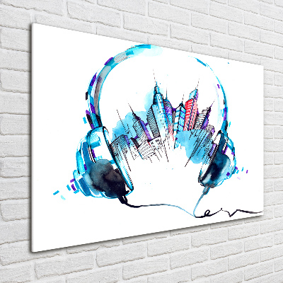 Foto glasbild Geräusche der Stadt