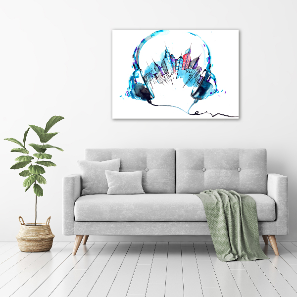 Foto glasbild Geräusche der Stadt