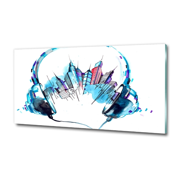 Foto glasbild Geräusche der Stadt