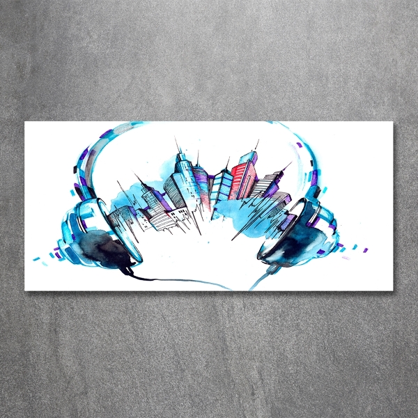 Foto glasbild Geräusche der Stadt