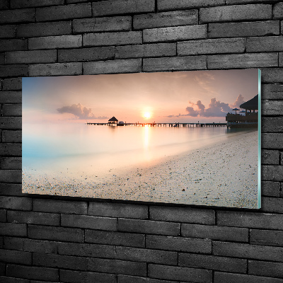 Glasbild Malediven Strand