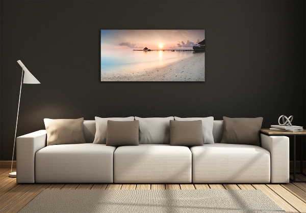 Glasbild Malediven Strand