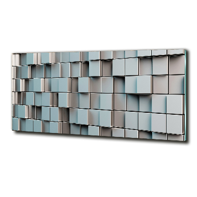 Foto glasbild Wand aus Würfeln