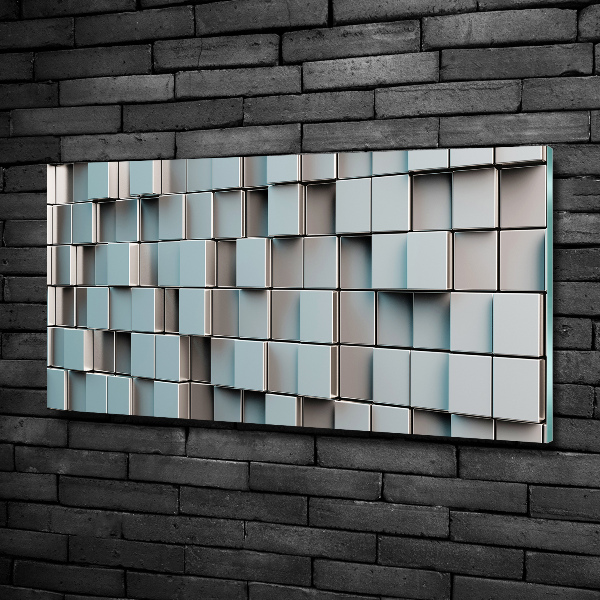 Foto glasbild Wand aus Würfeln
