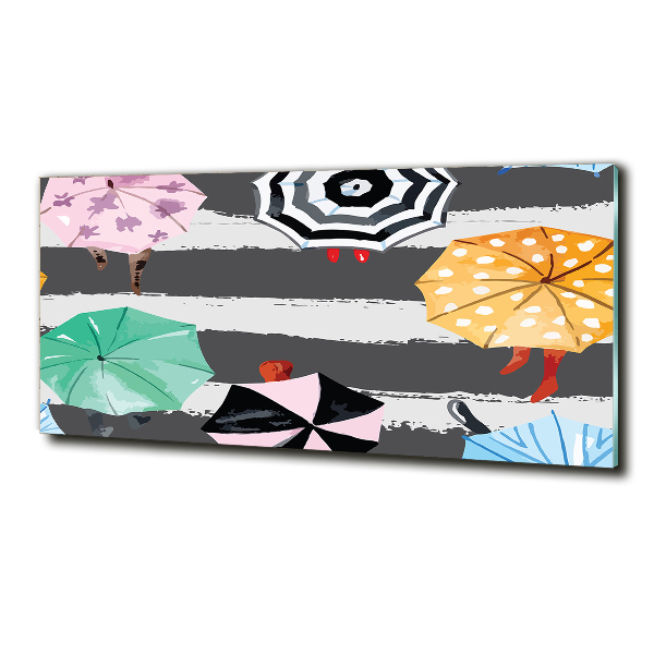 Foto glasbild Bunte Regenschirme